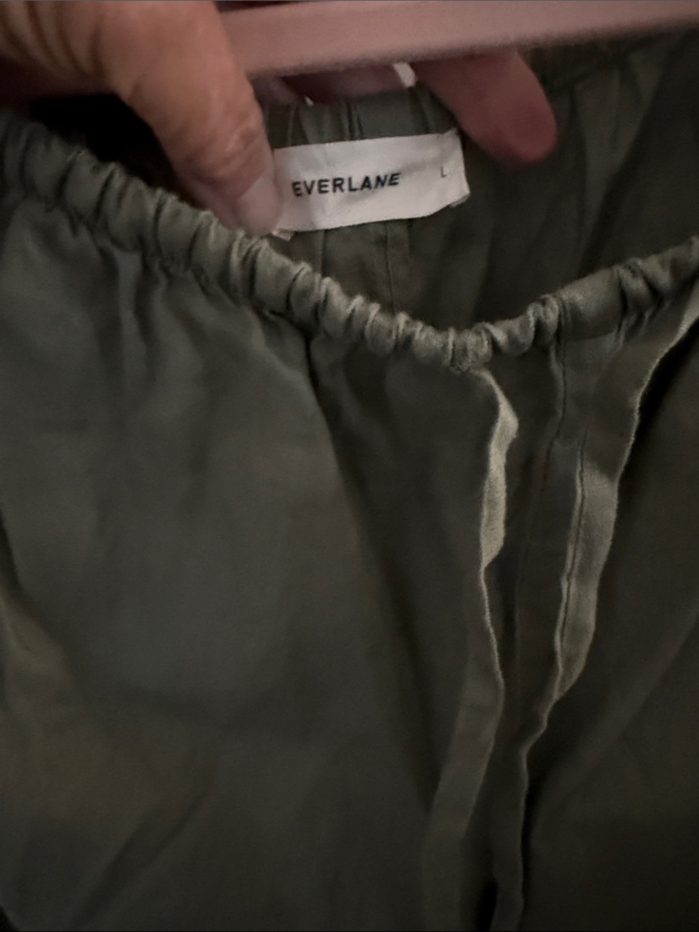 Everlane Olive Green Elastic Drawstring Joggers
